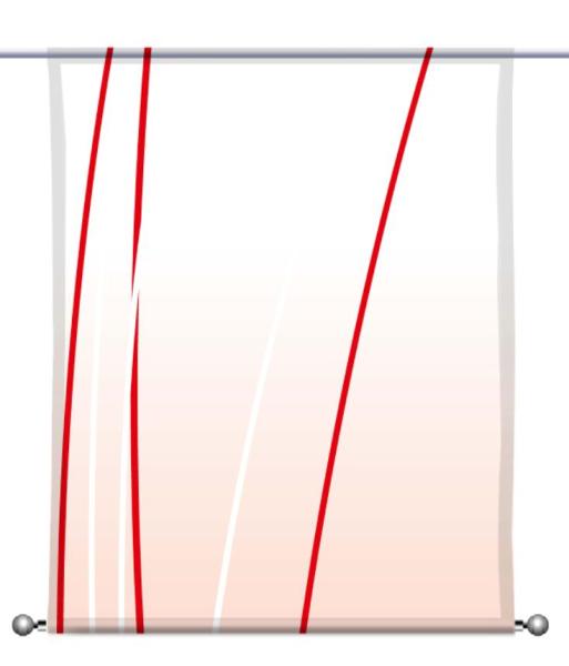 Linea rot up dark, Scheibenhänger eckig